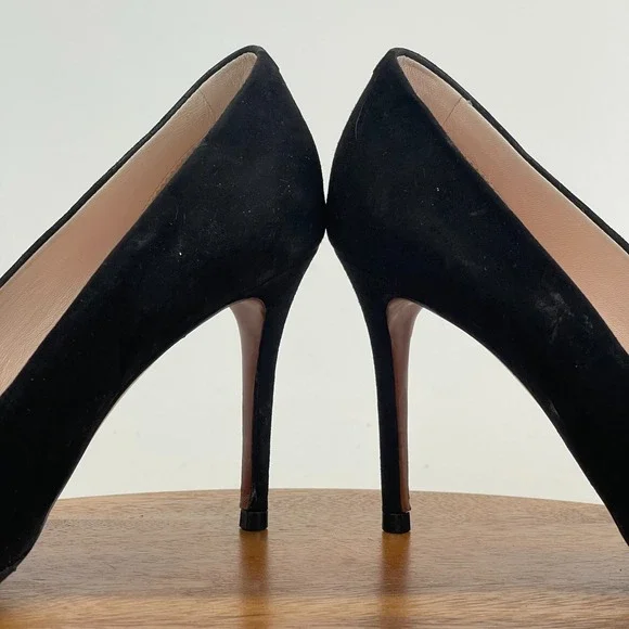 Womens Celine‎ Paris Black Suede Dress Pumps Shoes Heels Size 36.5 US 6.5 M GUC